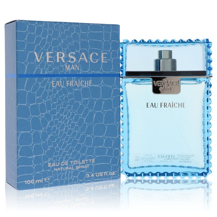 2pcs Combo Versace Man by Versace Eau Fraiche Eau De Toilette Spray (Blue) 3.4 oz Men