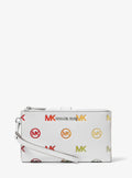 Jet Set Travel Rainbow Logo Embossed Wristlet