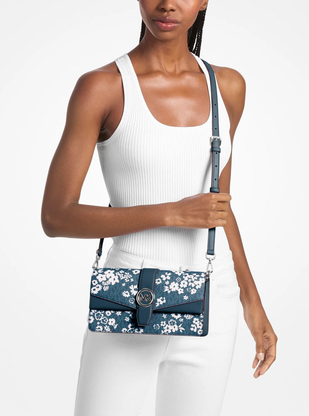 Greenwich Medium Printed Signature Logo Convertible Shoulder Bag