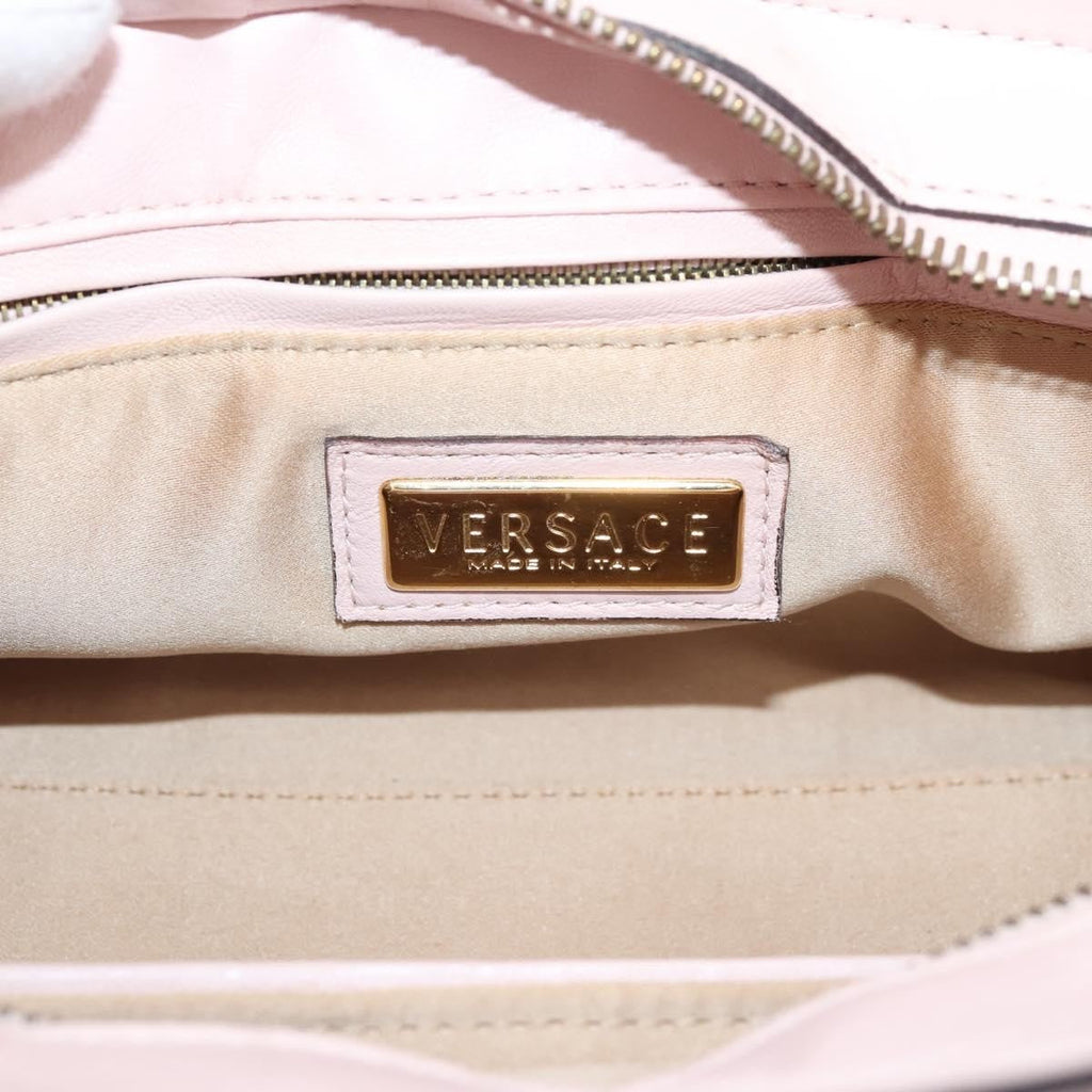 Versace Vintage Tote Leather Leather Tote Bag Bag (Pre-Owned)
