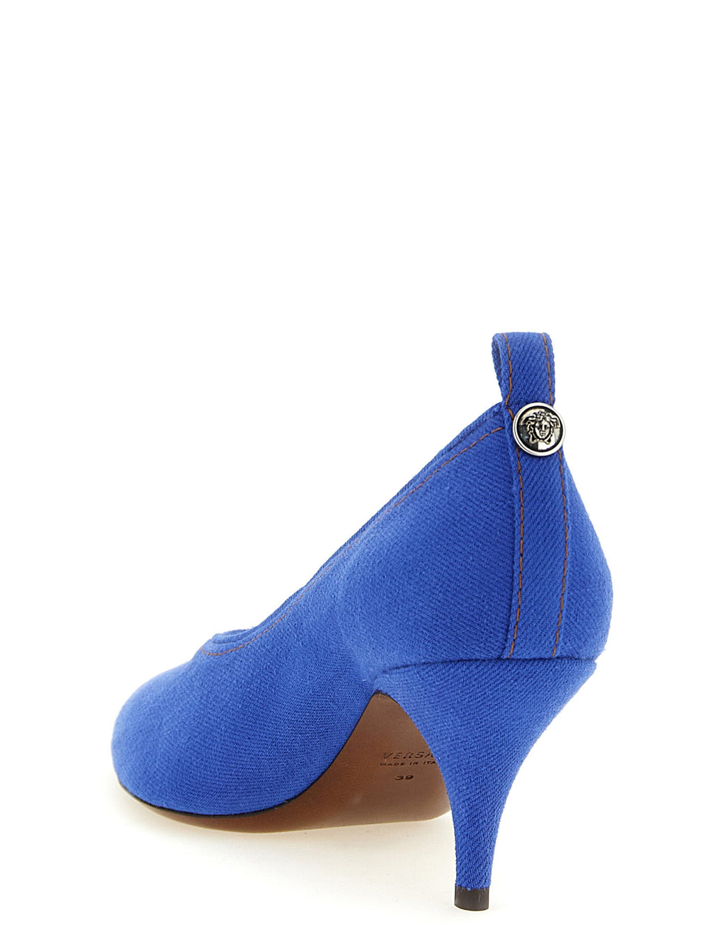 Versace Cotton Mid Heel Women's Pumps