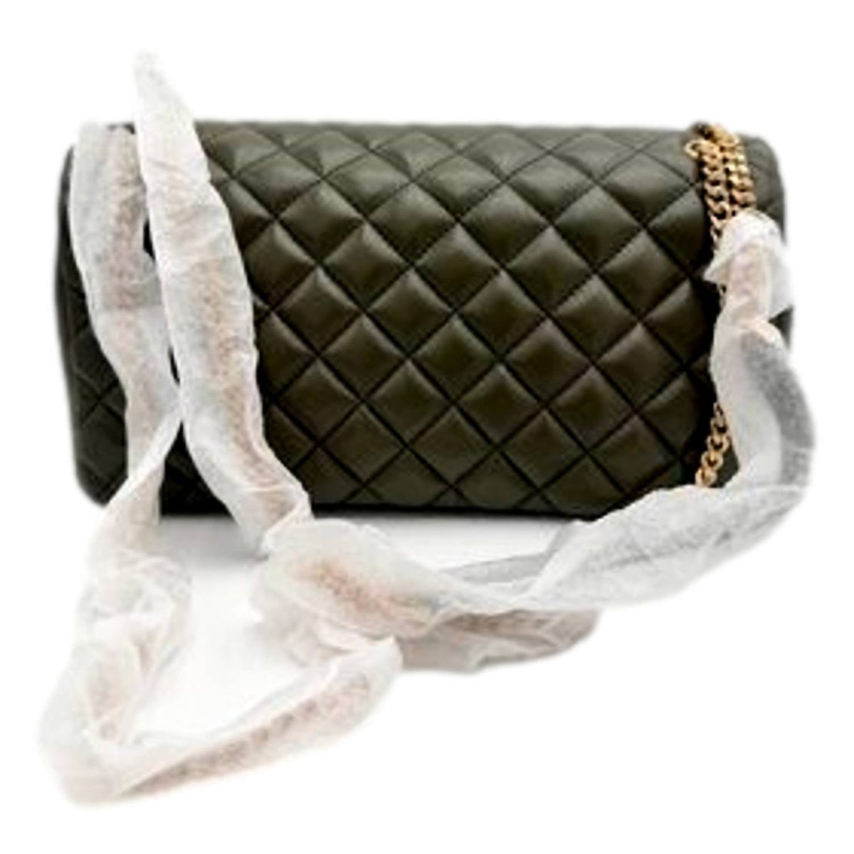 Women's La Medusa Quilted Lambskin Chain Strap Crossbody Bag In Olive Green