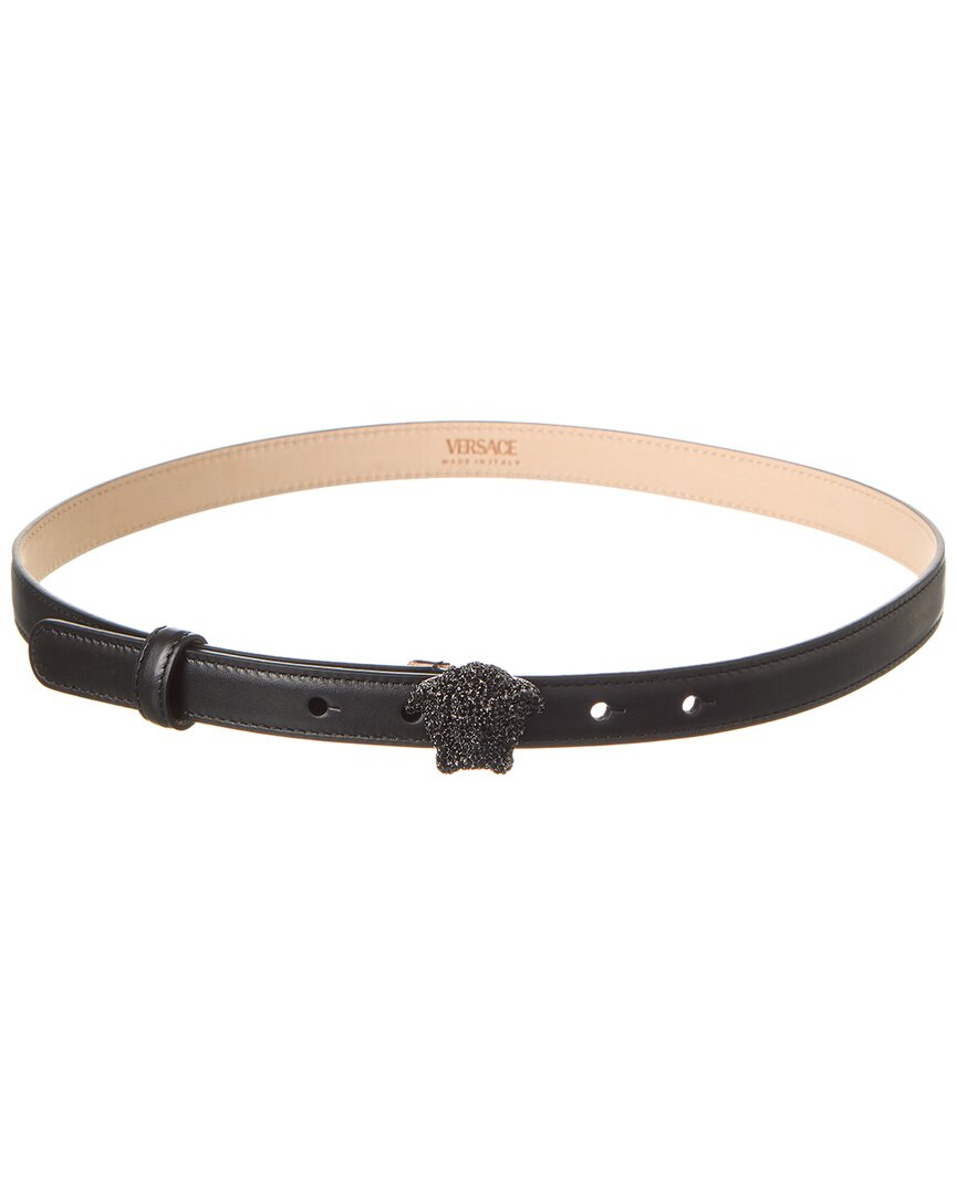 Versace Medusa Crystal Leather Belt