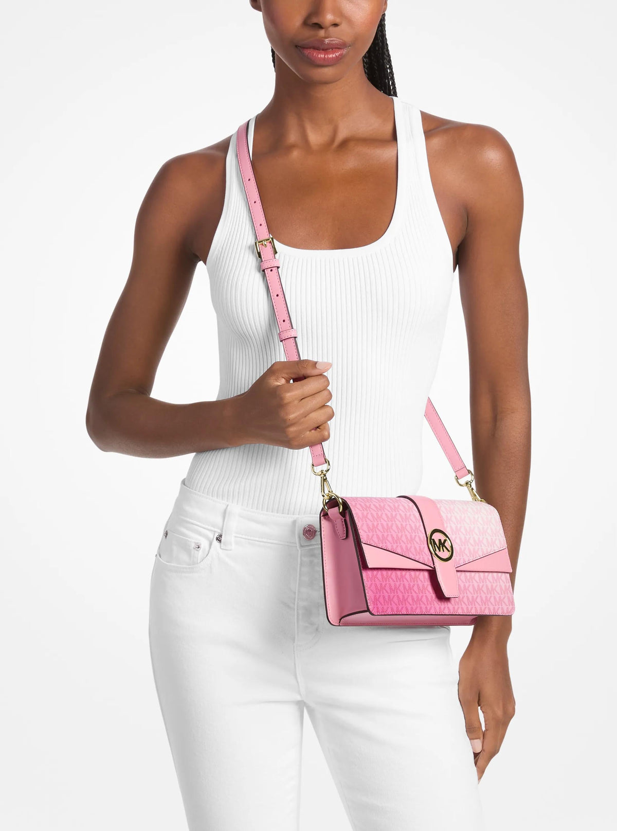 Greenwich Medium Ombré Signature Logo Convertible Shoulder Bag