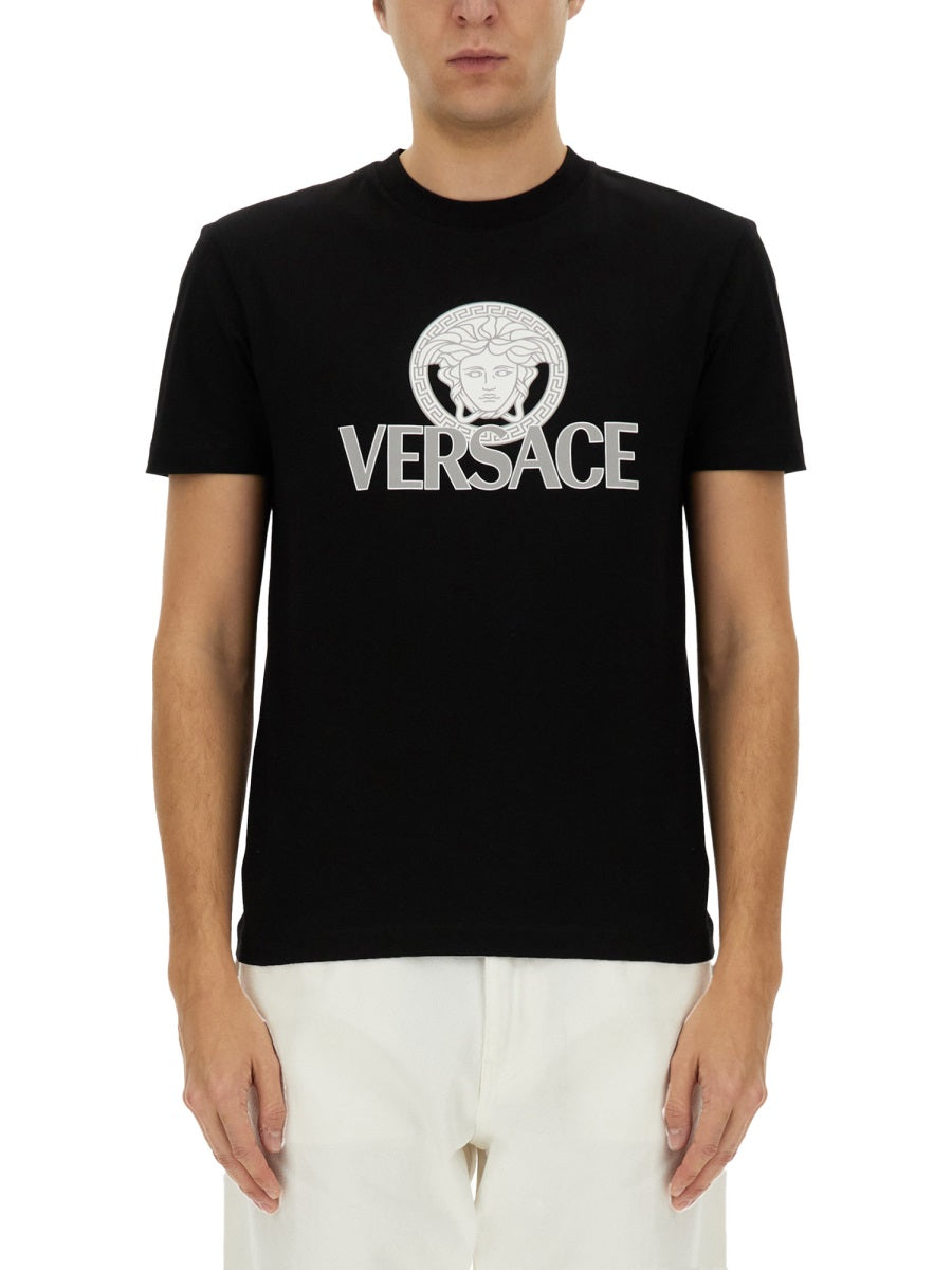 Black Jersey Graphic Cotton T-Shirt