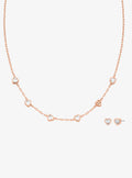 Heart Cubic Zirconia Necklace and Stud Earrings Gift Set