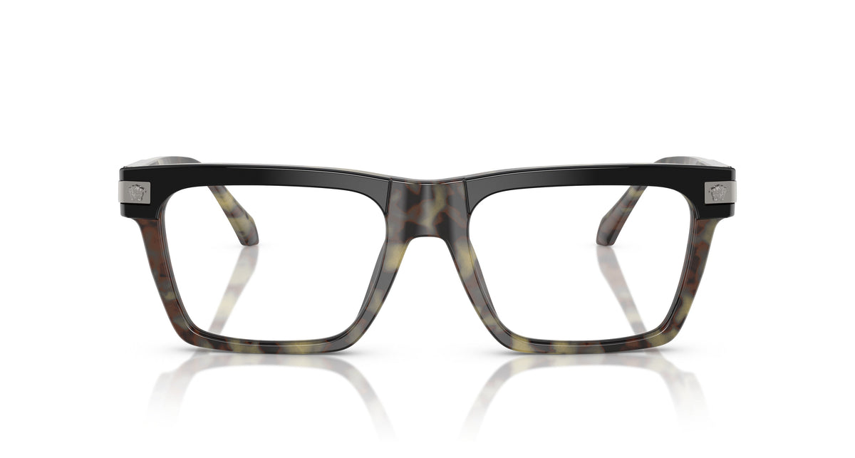 0ve3354 Oversized Square Frame Tortoiseshell Versace Eyeglasses