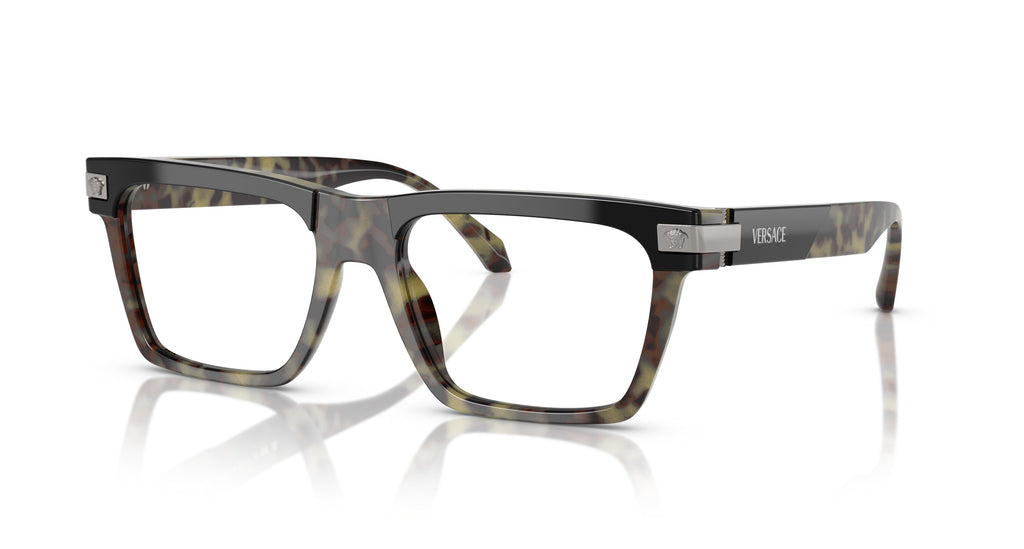 0ve3354 Oversized Square Frame Tortoiseshell Versace Eyeglasses