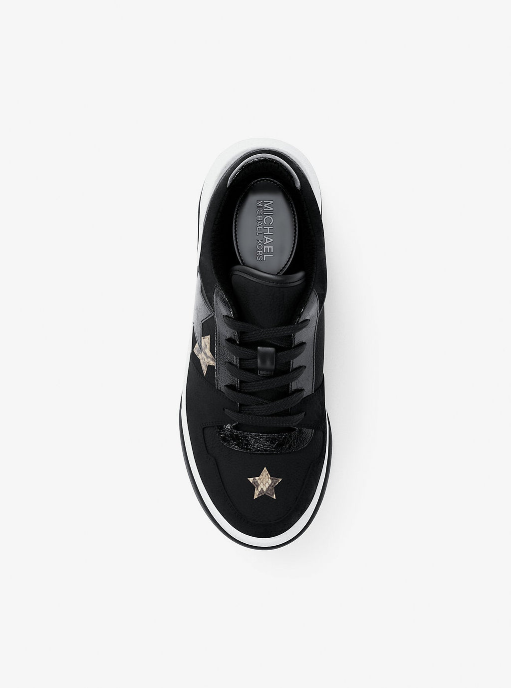 Lexi Embellished Mixed-Media Sneaker