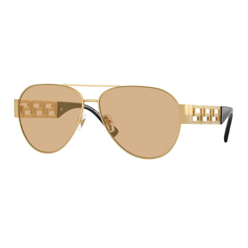 Versace Sunglasses Aviator Full Rim, Gold Frame And Dark Grey Lens Ve2289100287