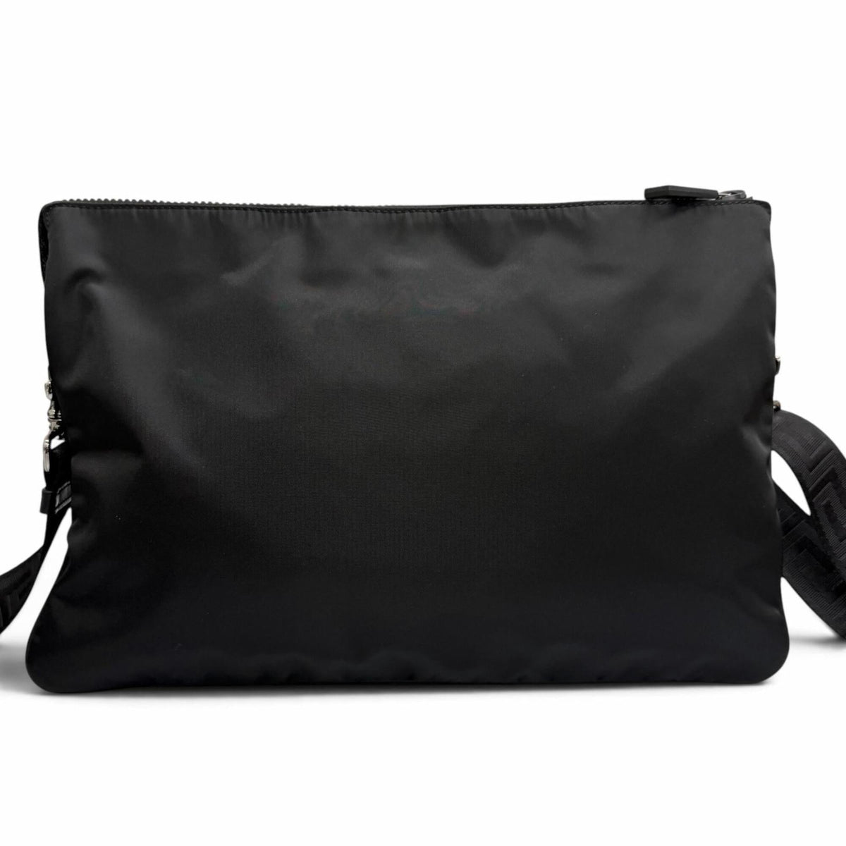 Versace Nylon Leather Clutch Bag Shoulder Bag (Pre-Owned)