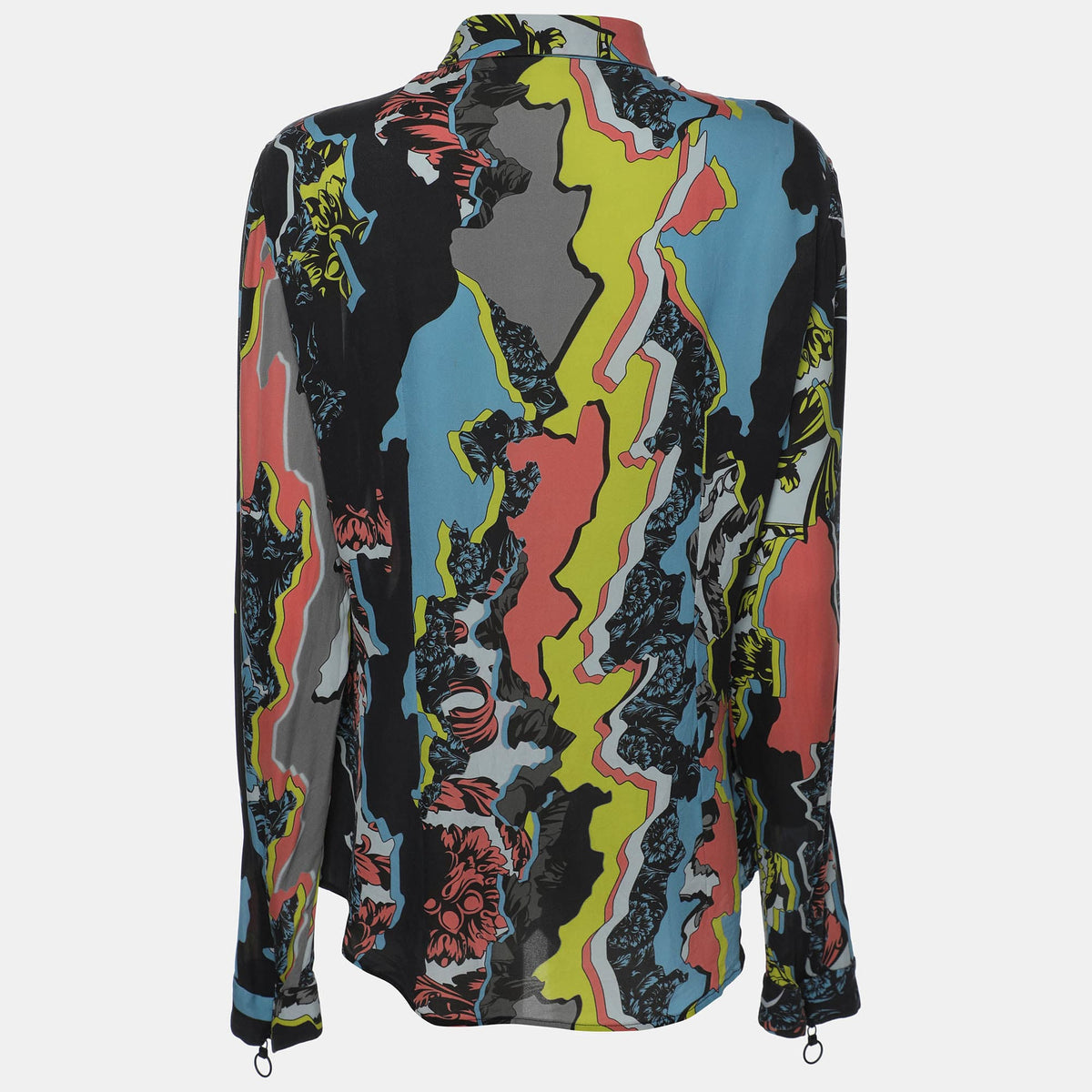 Versace Multicolor Silk Long Sleeve Shirt