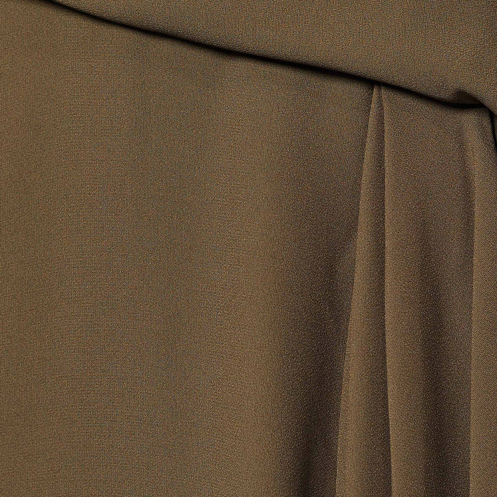 Versace Moss Green Crepe Draped Knee-Length Skirt