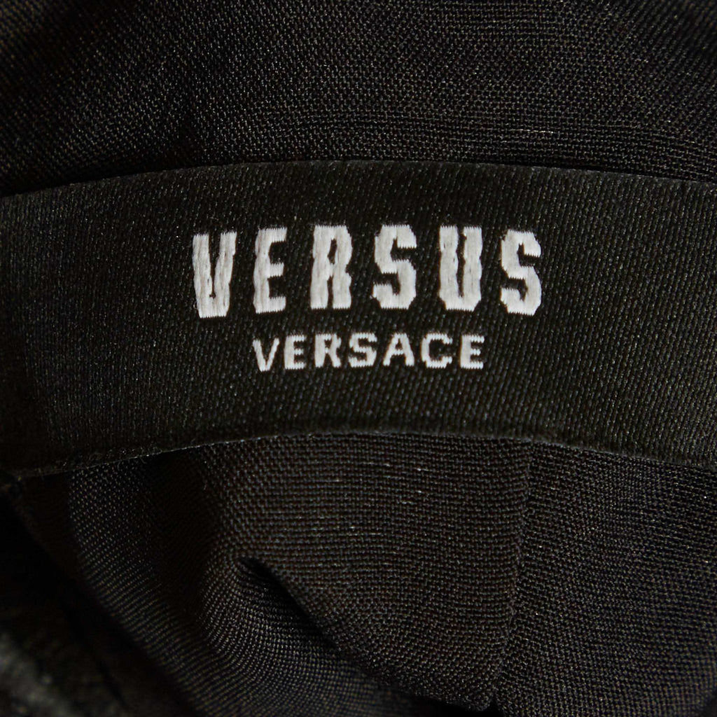 Versus Versace Black Leather And Neoprene Mini Dress