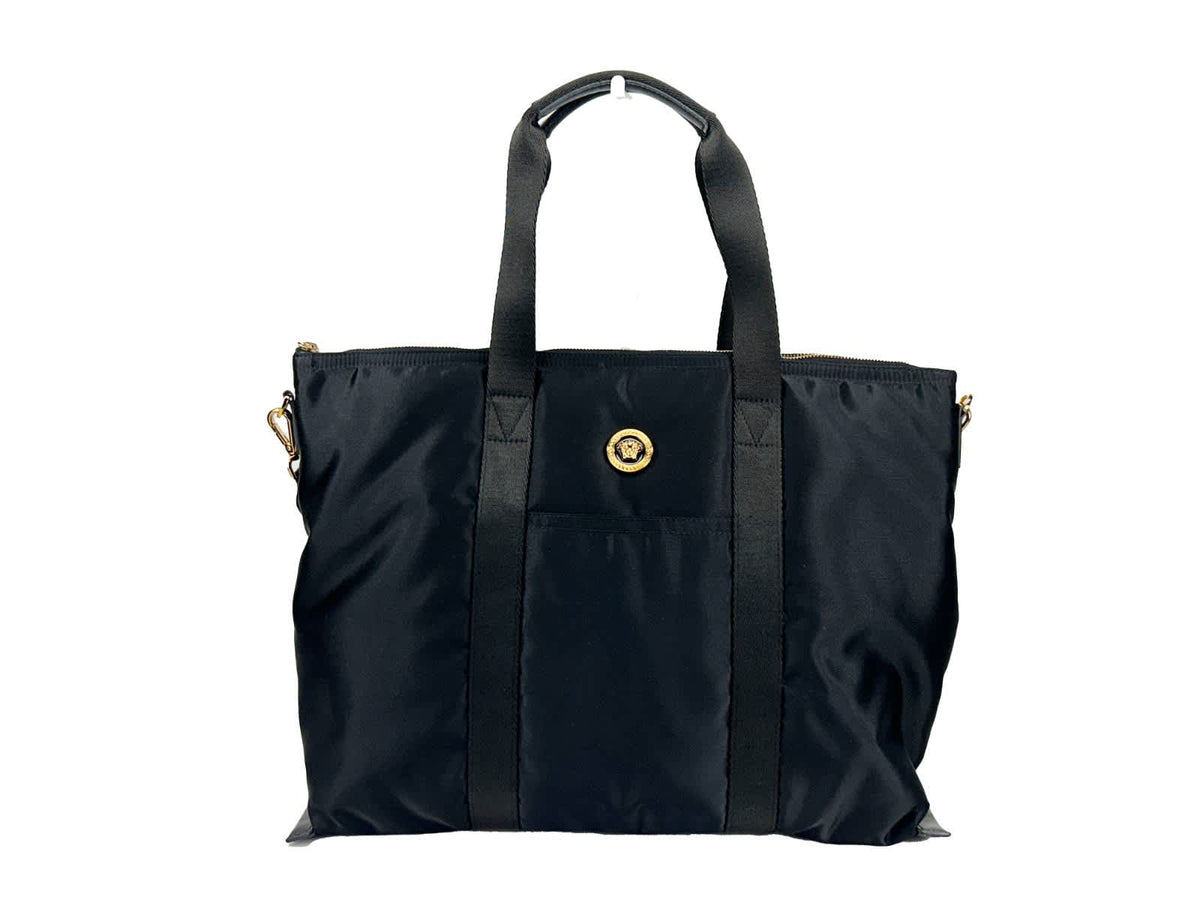 Versace Versace Nylon Fabric La Medusa Shoulder Tote Women's Bag
