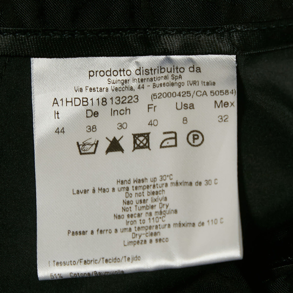 Versace Jeans Black Jacquard Cotton Blend Trousers
