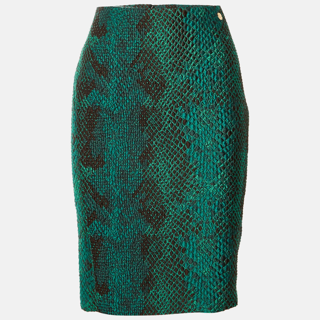 Versace Collection Green Textured Mini Skirt