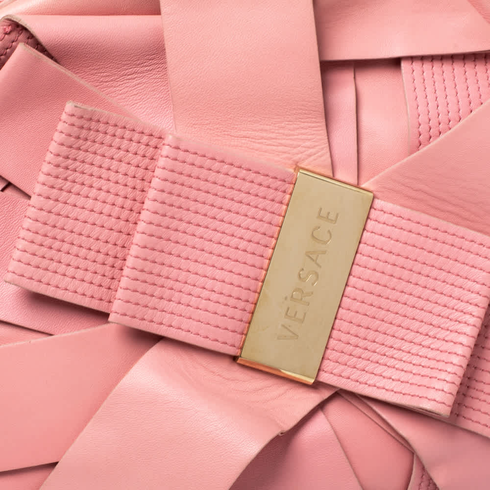 Versace Venita Bow Pink Leather Satchel