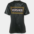 Gianni Versace Black Graphic Logo Detail Jersey T-Shirt