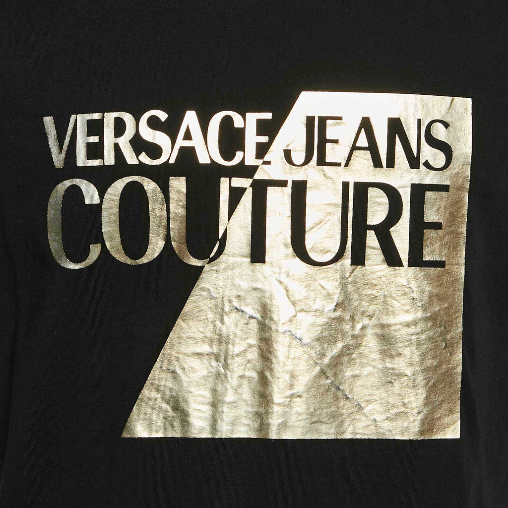 Versace Jeans Couture Black Logo Graphic Jersey Knit T-Shirt