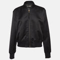 Versace Black Medusa Embroidered Satin Bomber Jacket