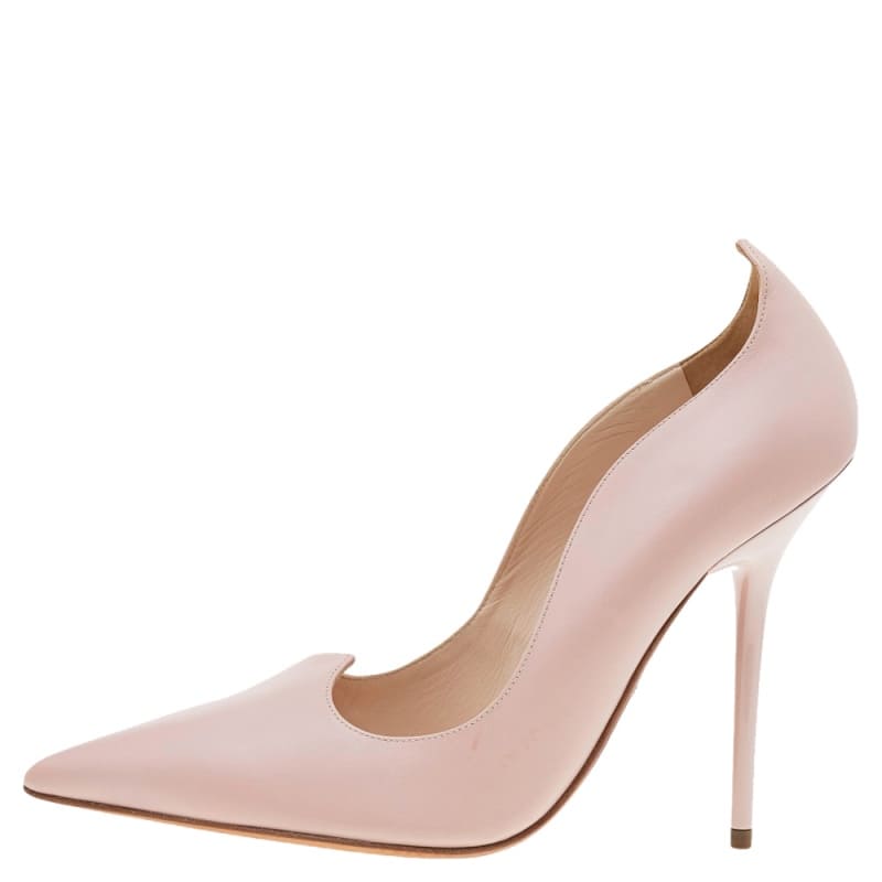 Versace Pink Leather Pointed Toe Pumps