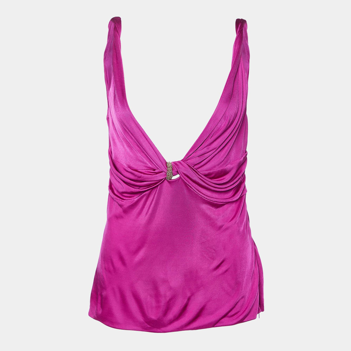 Versace Pink Jersey Knotted Sleeveless Top