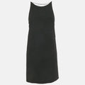 Versace Black Crepe Crisscross Detail Mini Dress