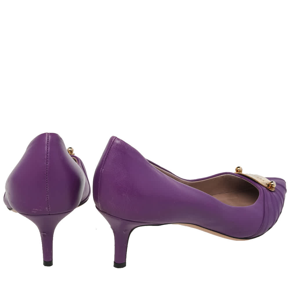 Versace Purple Leather Pointed Toe Pumps