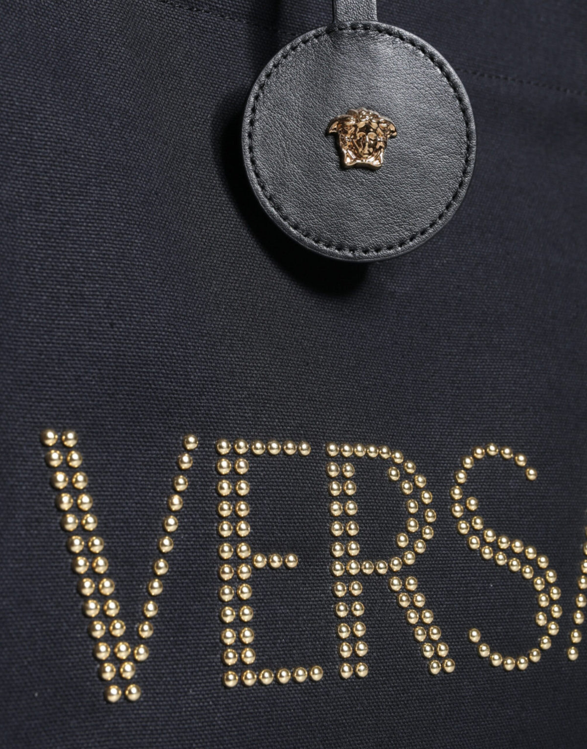 Versace Top Handle Canvas Leather Logo Crossbody Tote Women's Bag