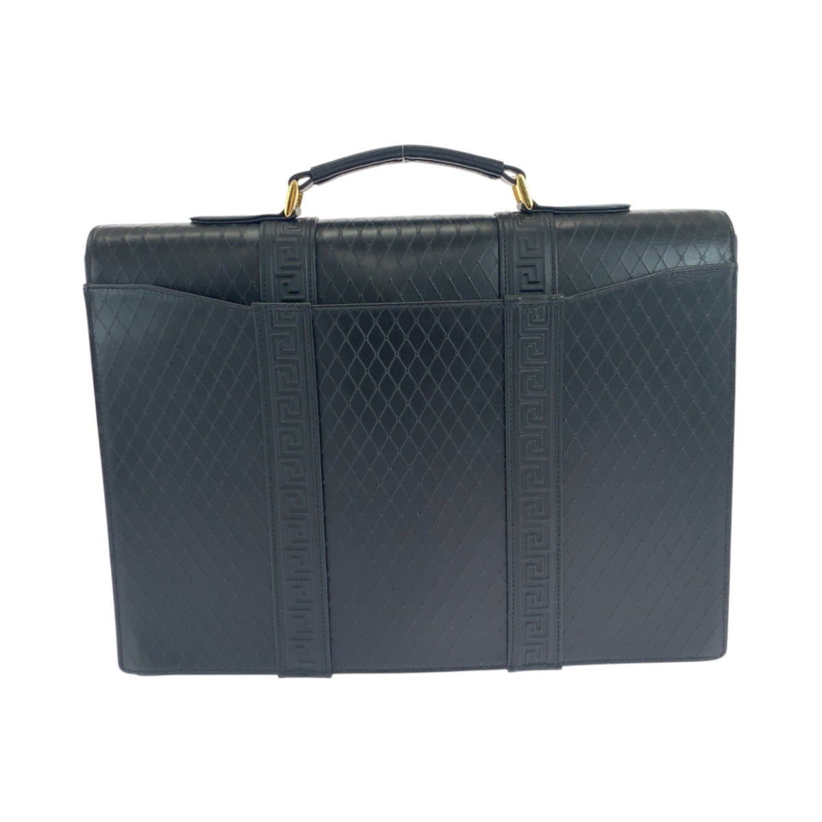Versace Leather Briefcase Handbag (Pre-Owned)