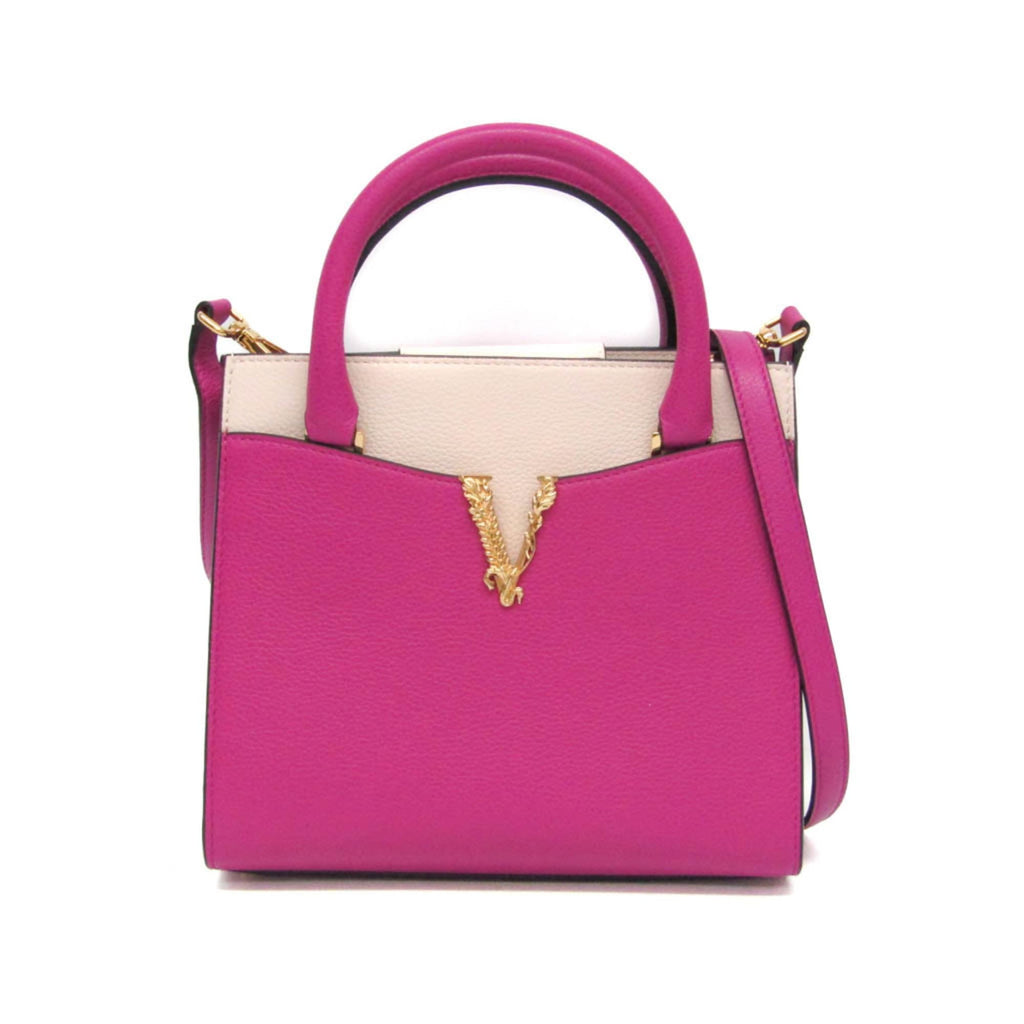 Versace pink pink Leather Handbag Shoulder Bag (Pre-Owned)