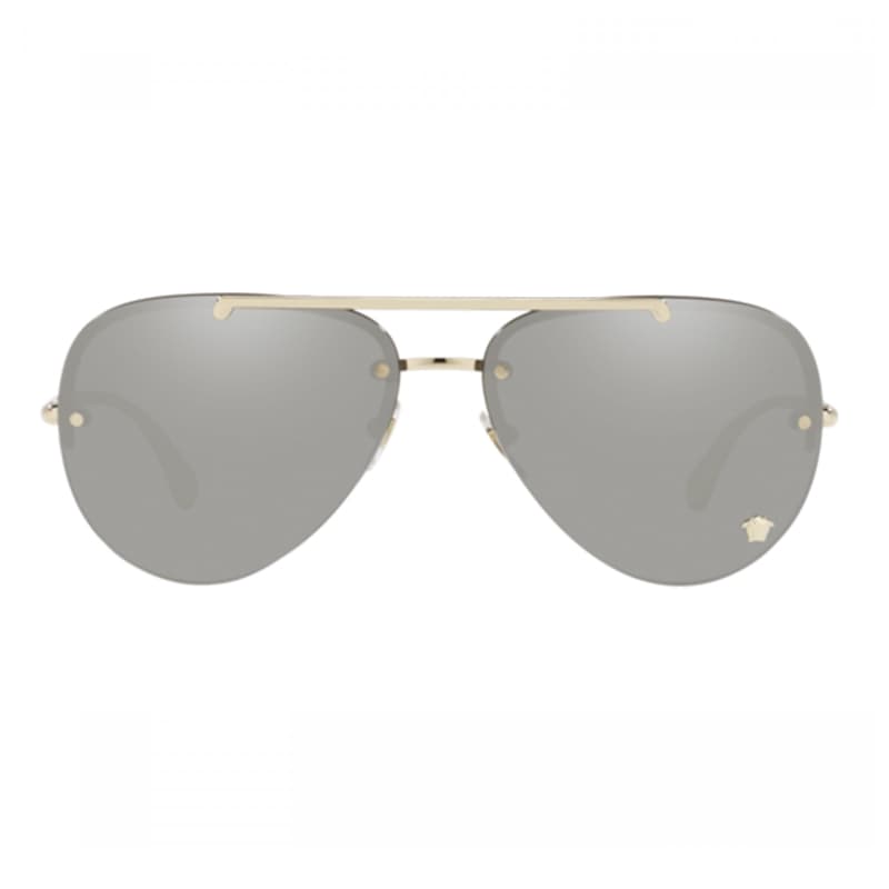 Versace Sunglasses Aviator Rimless, Gold Frame And Dark Grey Lens Ve2231100287