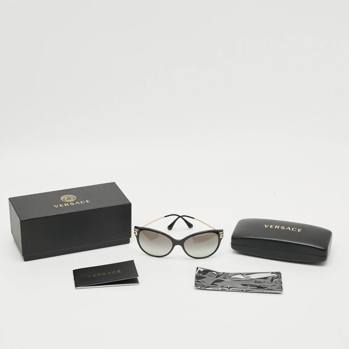 Versace Black Mod 4316 B Crystal Cat Eye Sunglasses