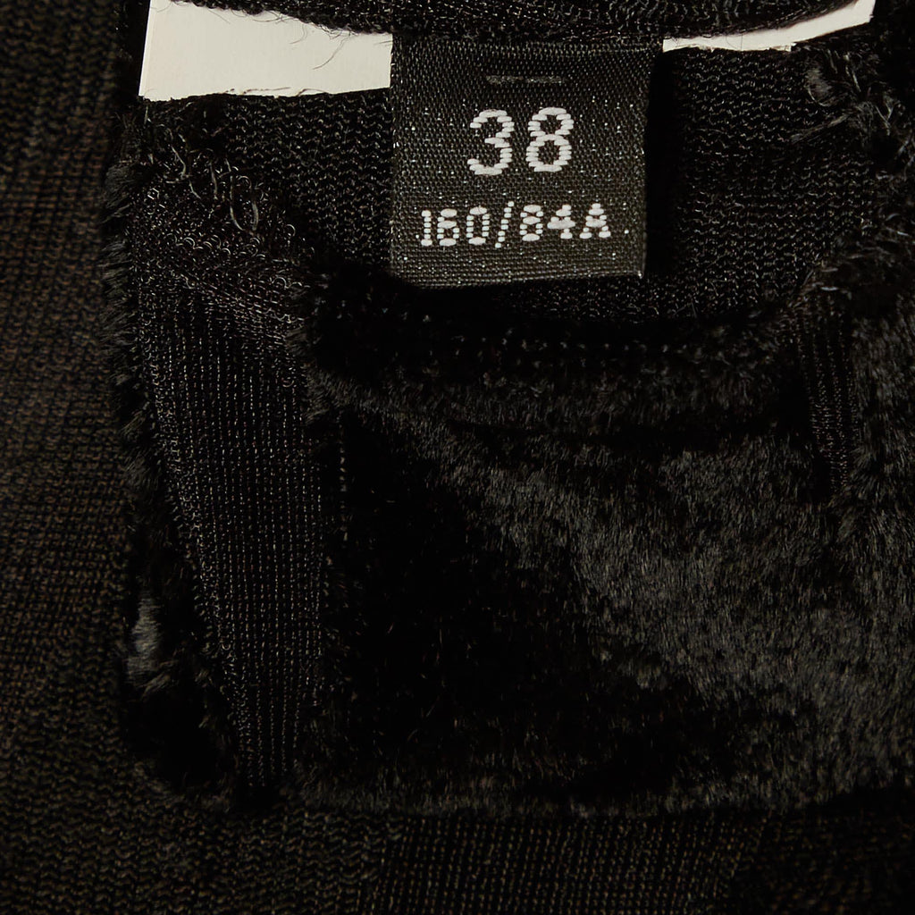 Versace Black Jersey Devore Sheer Bodysuit