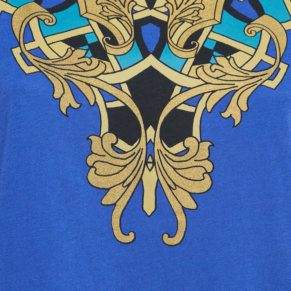 Versace Collection Blue Printed Cotton T-Shirt