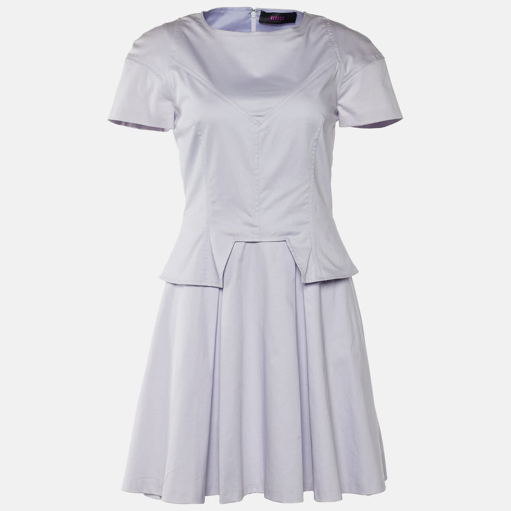 Versus Versace Pale Lilac Cotton Pleated Dress