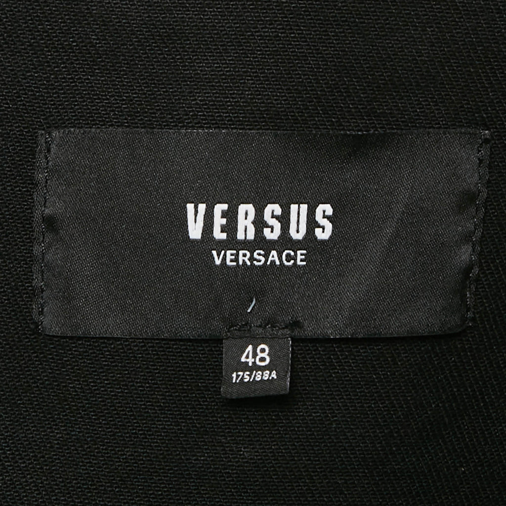 Versus Versace Black Distressed Denim Button Detail Jacket