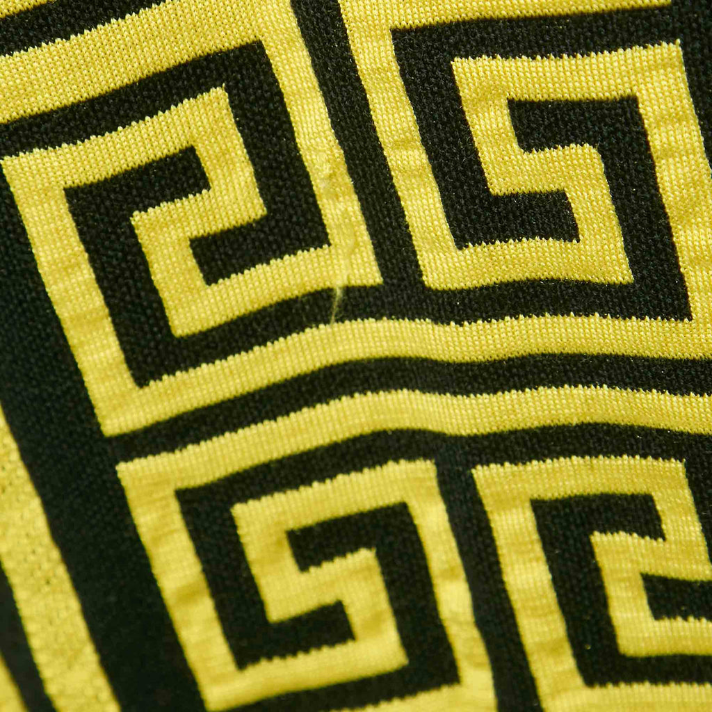 Versace Black/yellow Greca Pattern Jersey Crewneck Sweatshirt