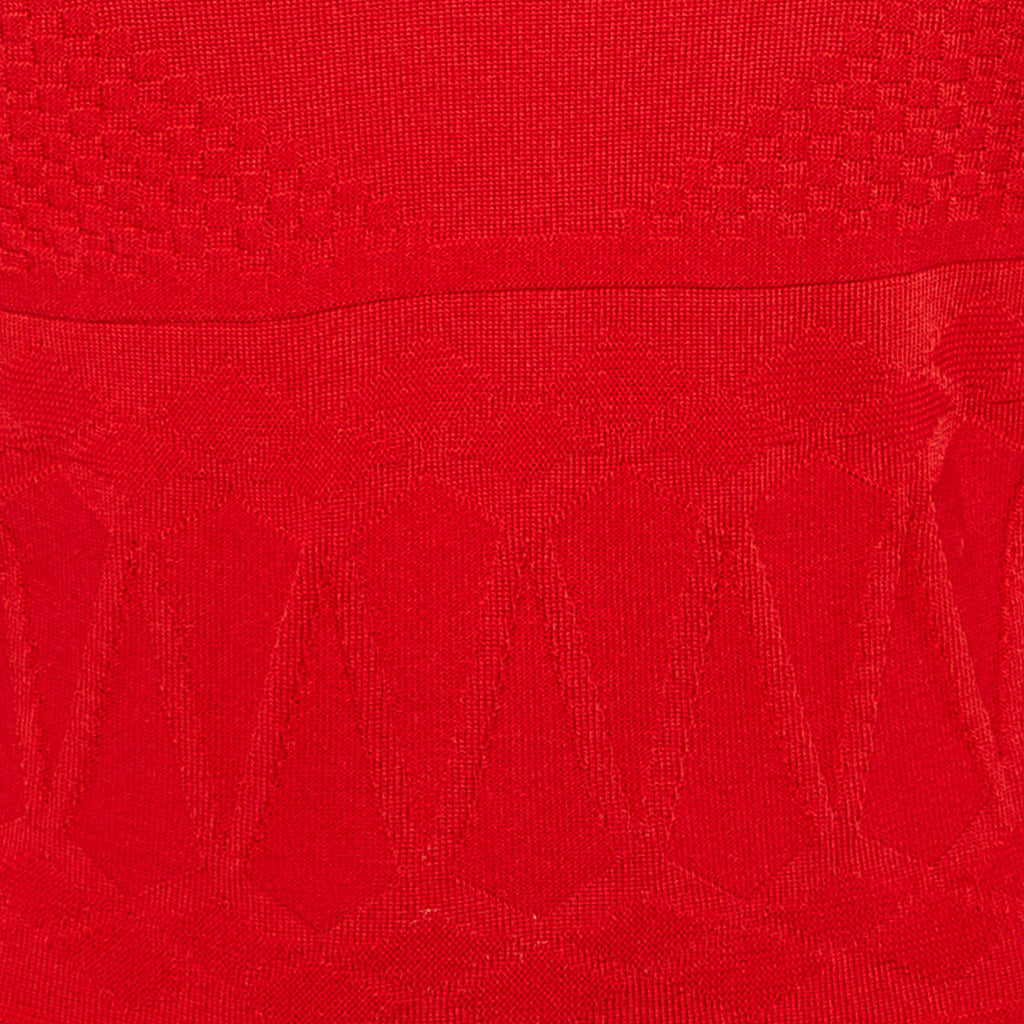 Versace Collection Red Geometric Pattern Knit Jumper