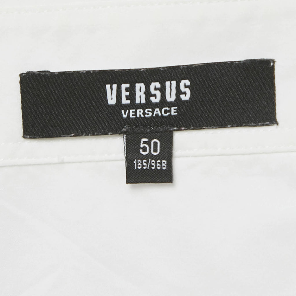 Versus Versace White Cotton Logo Printed Shirt