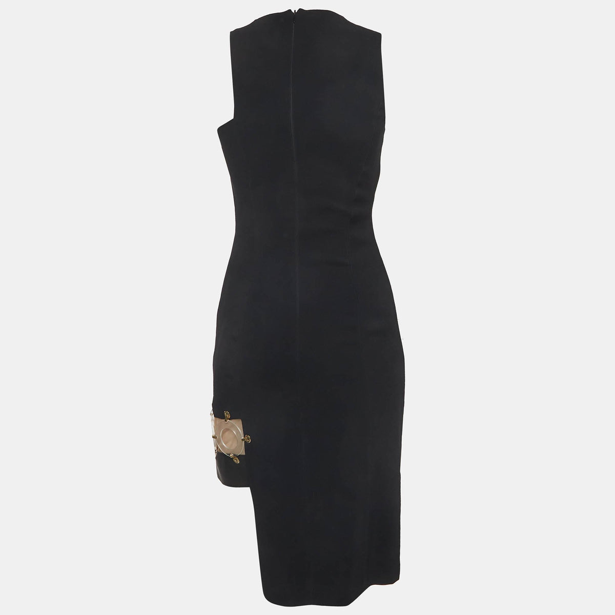 Versus Versace Black Crepe Sleeveless Fitted Dress