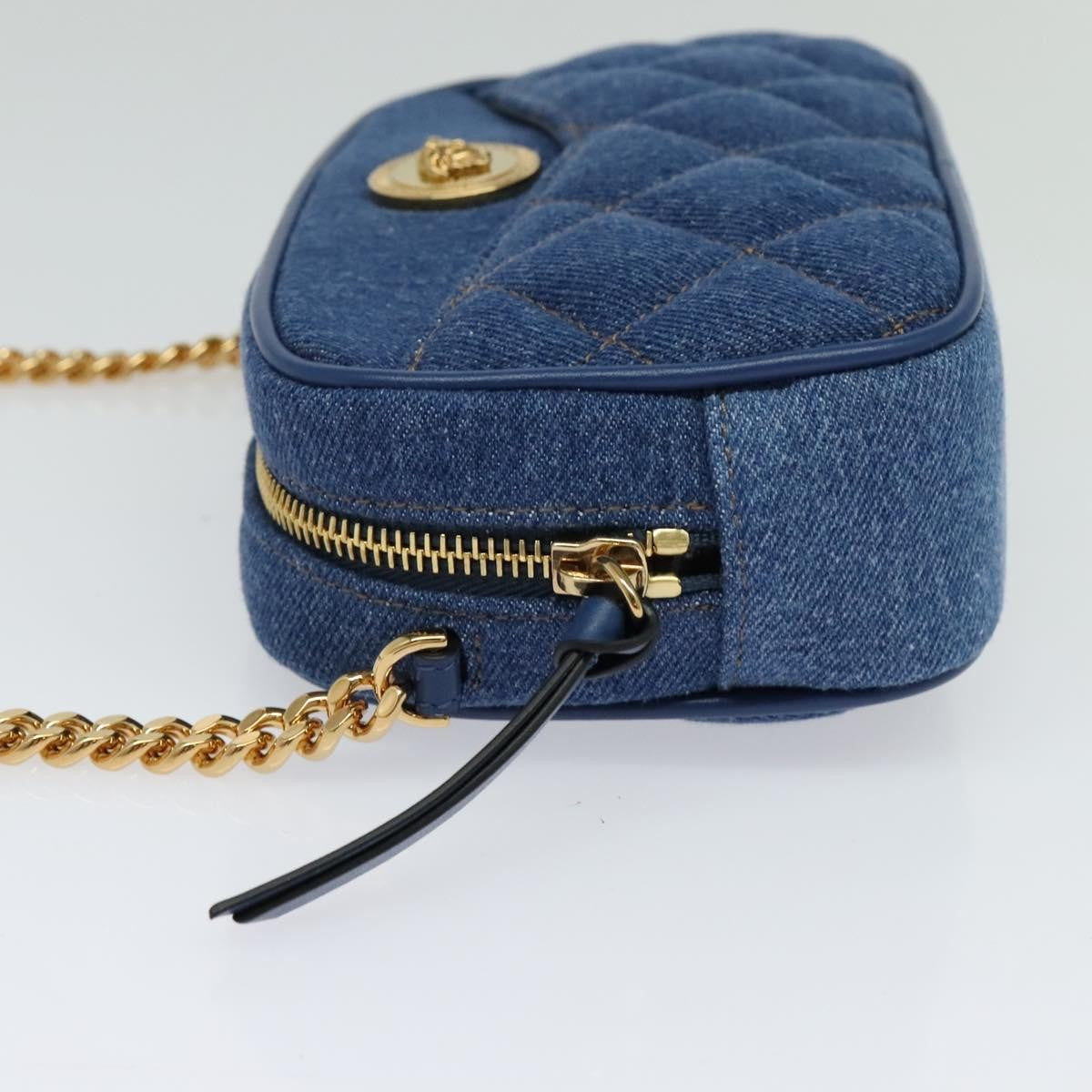 Versace Medusa Icon Front Slip Pocket Camera Quilted  Canvas Shoulder Bag Bag (Pre-Owned)