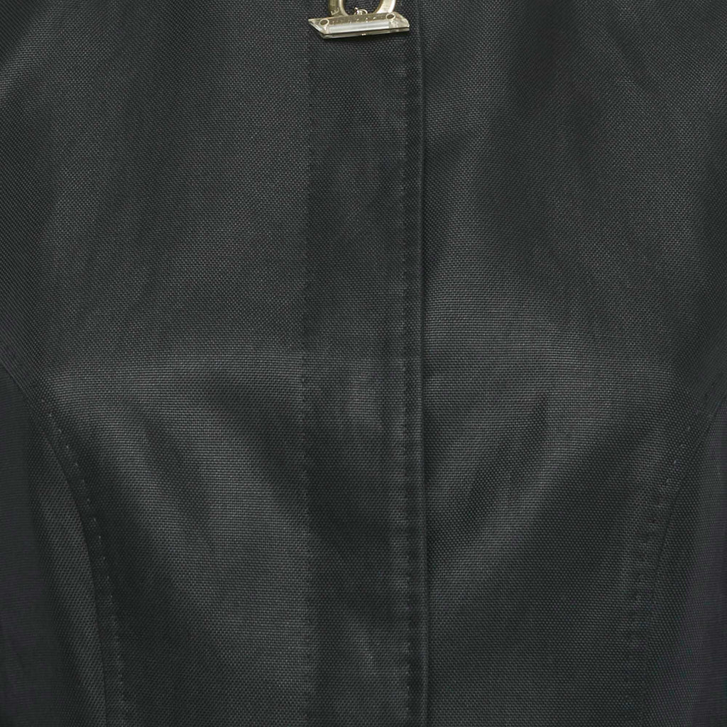 Versace Black Cotton Blend Button Front Jacket