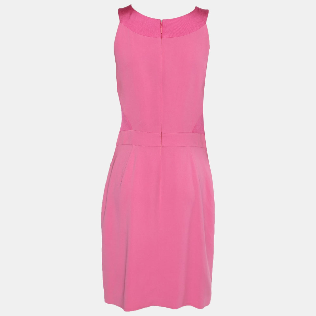Versace Pink Stretch Crepe Halter Neck Midi Dress