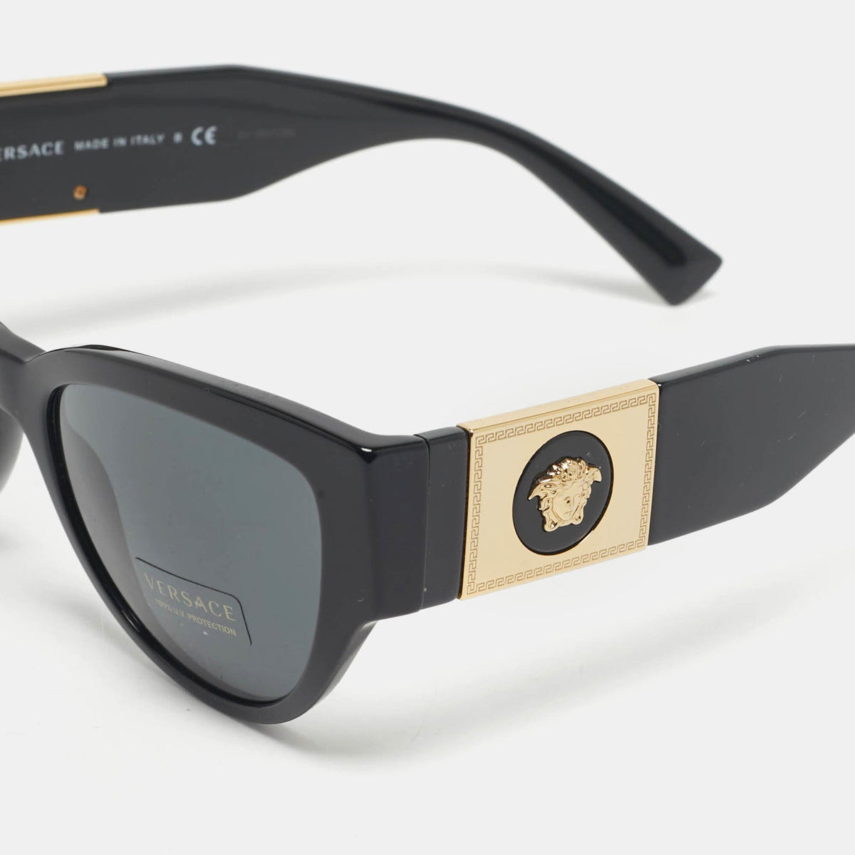 Versace Black Mod 4398 Medusa Cat Eye Sunglasses