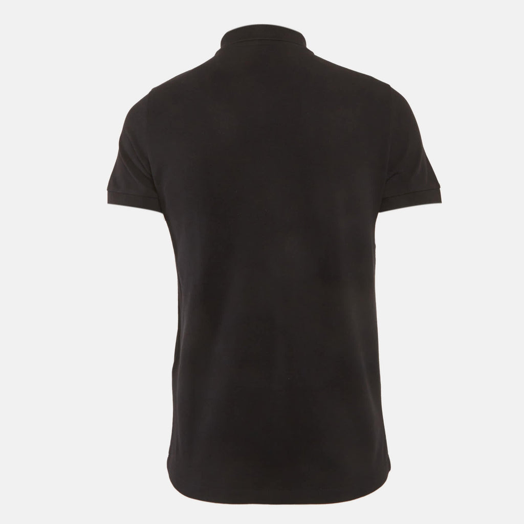 Versace Collection Black Medusa Embossed Cotton Polo T-Shirt