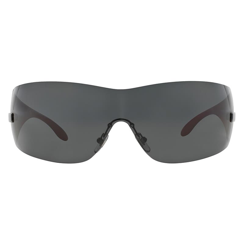 Versace Sunglasses Shield Rimless, Silver Frame And Grey Gradient Blue Lens Ve205410008G