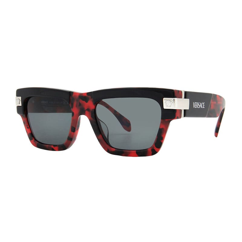 Versace Sunglasses Rectangle Full Rim, Havana Blue Frame And Dark Grey Lens Ve4464F545887