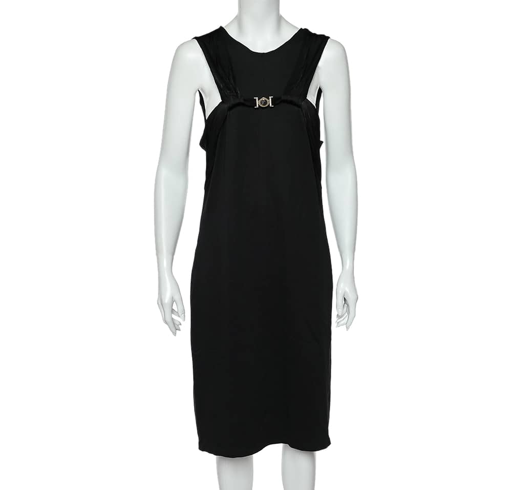 Versace Collection Black Knit Sleeveless Shift Dress